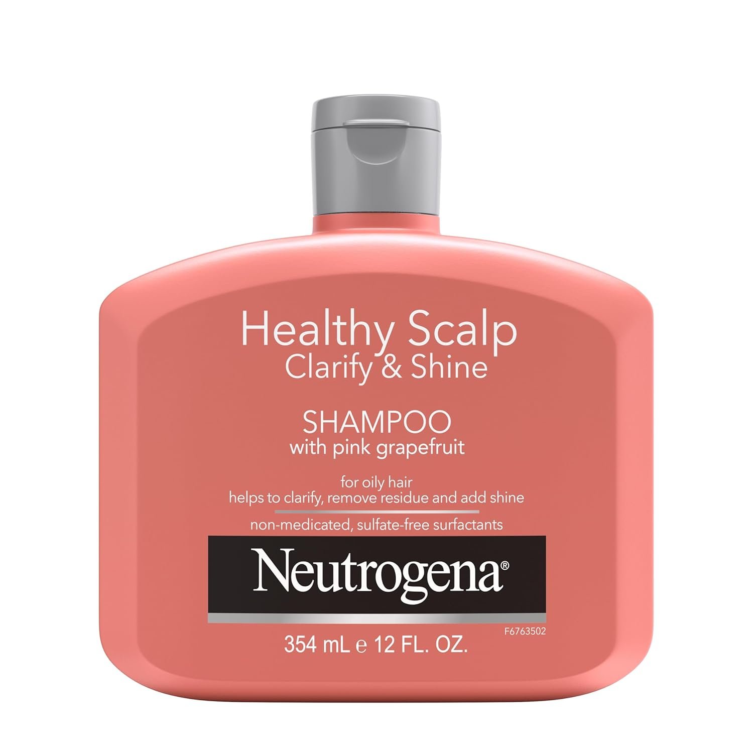 Neutrogena Exfoliating Healthy Scalp Clarifying Shampoo for Oily Hair & Scalp, Pink Grapefruit pH-Balanced Anti-Residue Formula Adds Shine, Sulfate, Paraben & Phthalate-Free, Color-Safe, 12 Fl Oz - Image 2