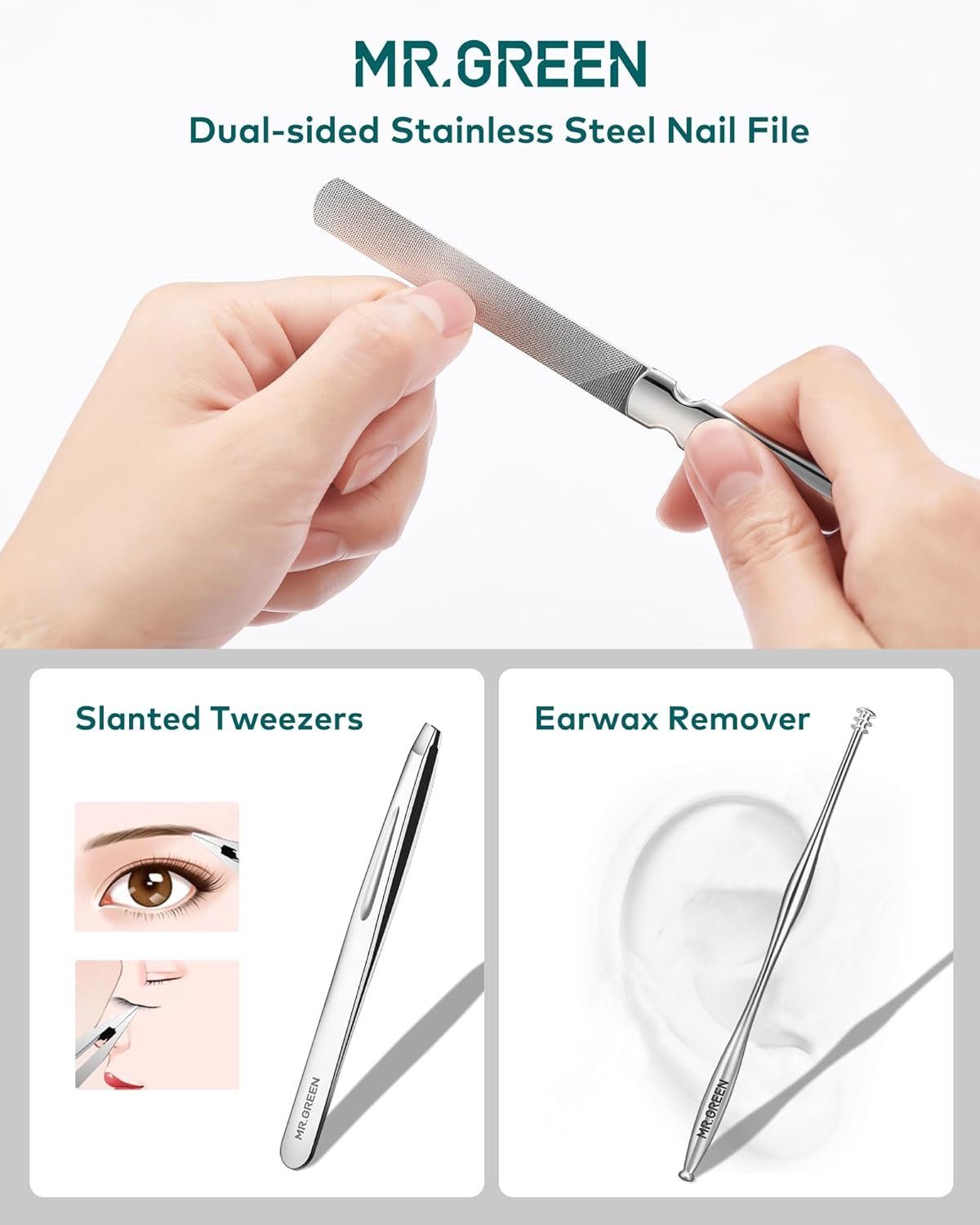 Manicure Set, Pedicure Sets, Nail Clipper Sets, Stainless Steel Professional Nail Cutter Kits with Travel Case (12 Count) - Image 8