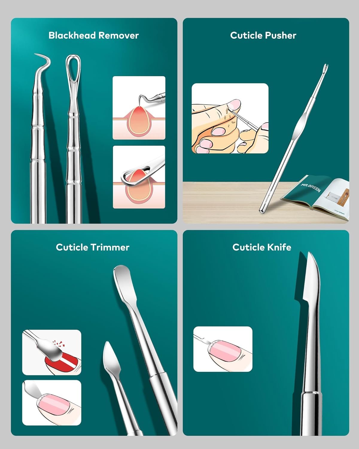 Manicure Set, Pedicure Sets, Nail Clipper Sets, Stainless Steel Professional Nail Cutter Kits with Travel Case (12 Count) - Image 7