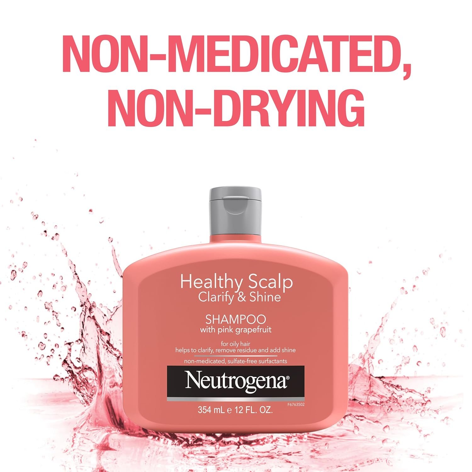 Neutrogena Exfoliating Healthy Scalp Clarifying Shampoo for Oily Hair & Scalp, Pink Grapefruit pH-Balanced Anti-Residue Formula Adds Shine, Sulfate, Paraben & Phthalate-Free, Color-Safe, 12 Fl Oz - Image 4