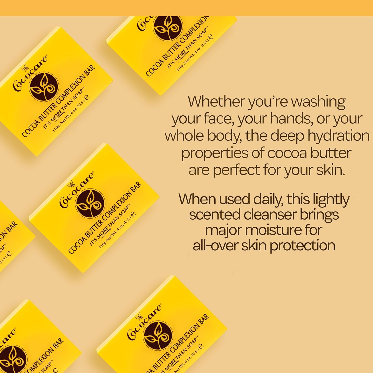 Cococare Cocoa Butter Complexion Bar Soap 4 Ounce - Gentle Cleansing & Hydrating Bar Soap - Image 6