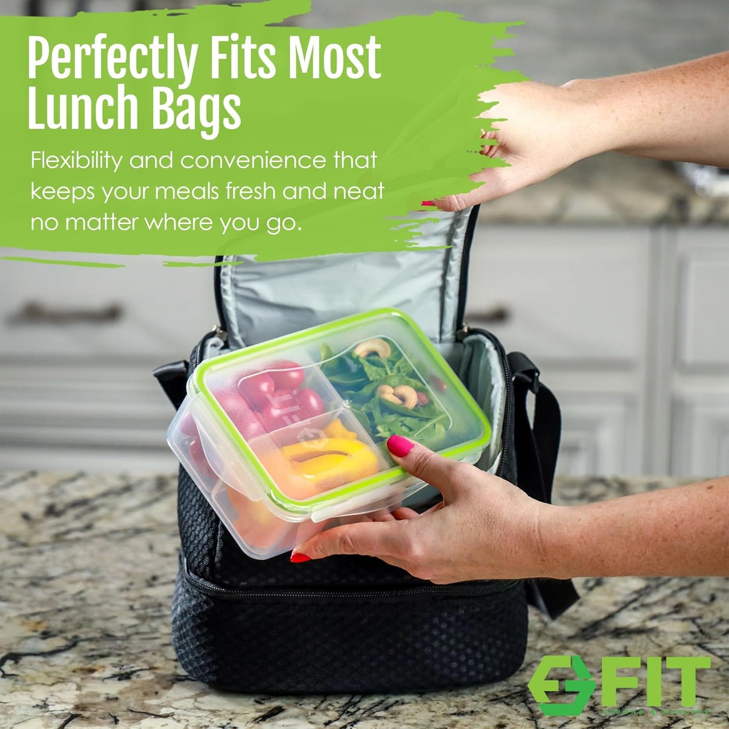 Bento Box for Kids Lunch Containers for Adults (3 Pack, 39 oz) - 3 Compartment Meal Prep Containers with Lids - Microwave, Freezer & Dishwasher Safe, Leakproof Reusable Food Prep Containers, Lunch Box - Image 7