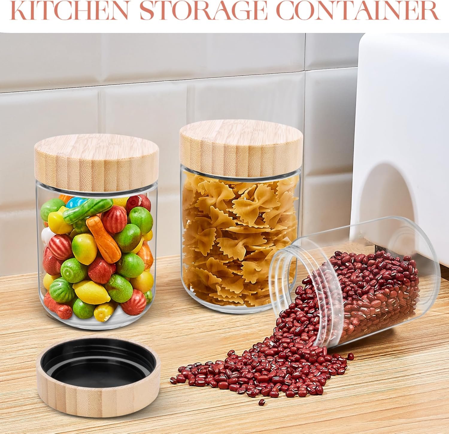 16oz Overnight Oats Containers with Lids, 4Pack Glass Jars with Airtight Lids for Meal Prep Wide Mouth Mason Salad Jars, Glass Food Storage Containers with Bamboo Lid for Yogurt Chia (16 oz) - Image 6