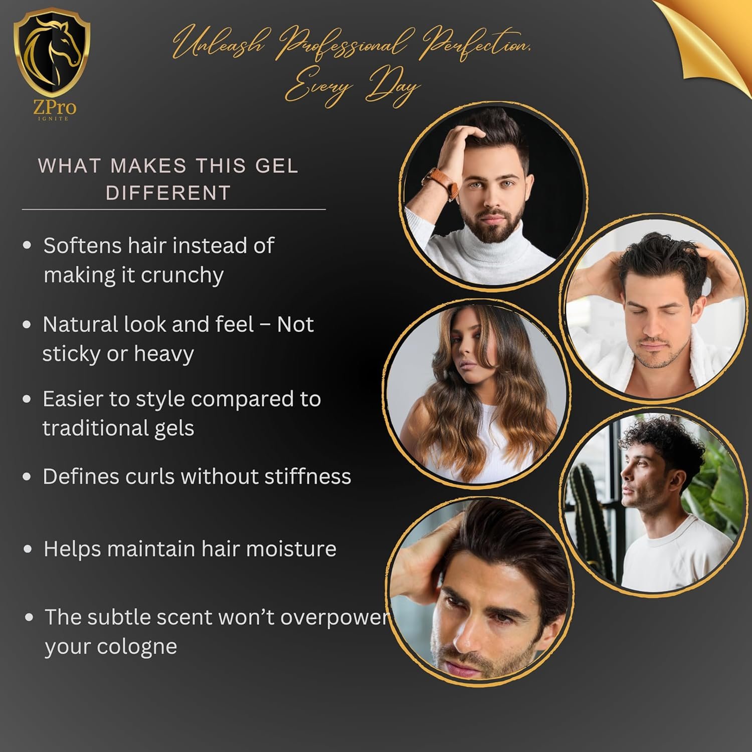 5.29 Oz- Alcohol-Free, Natural& Organic, Hair Gel for Men, Lightweight feel, eco gel, Long lasting Hold, Non-Toxic, suits all hair type, Non-flaky, Non Crunchy, sexy hair look& travel size friendly. - Image 7