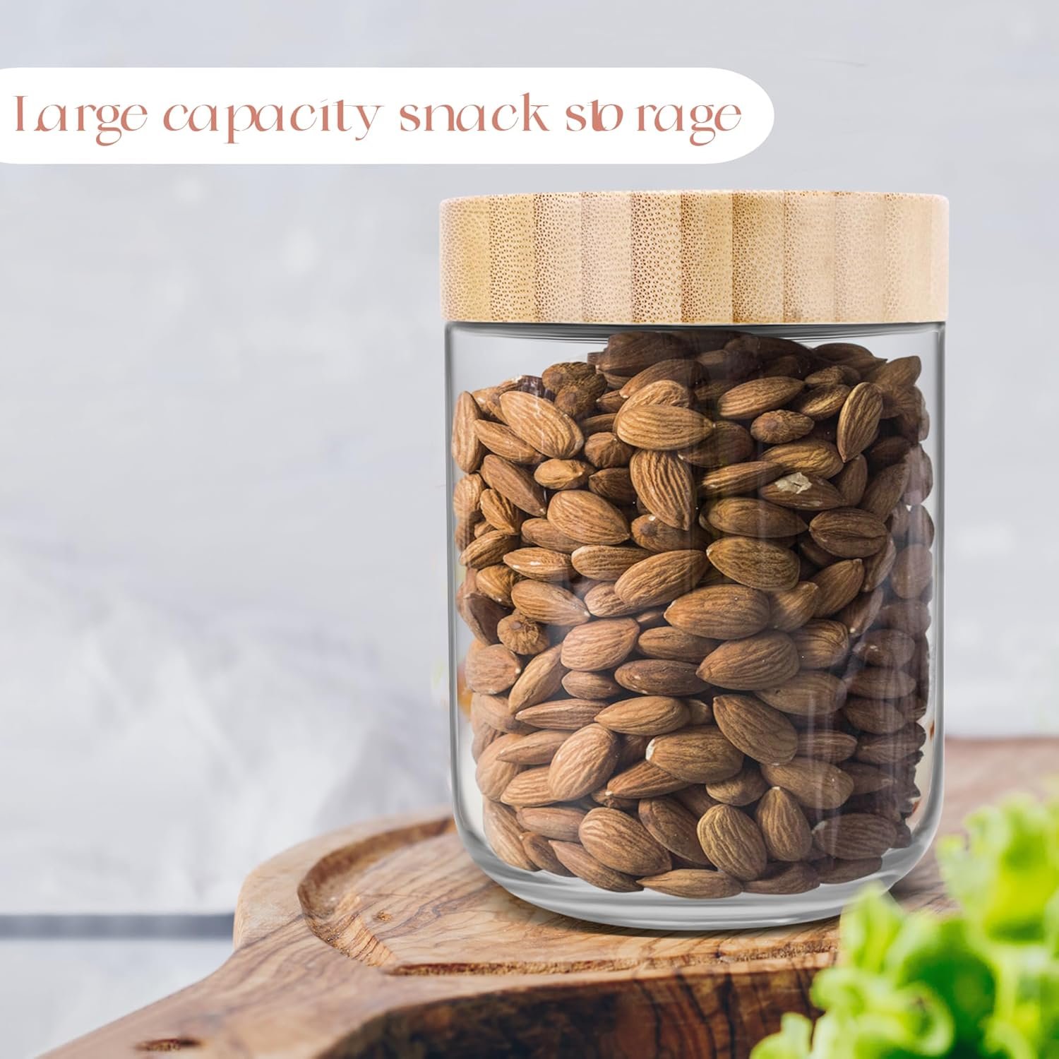 16oz Overnight Oats Containers with Lids, 4Pack Glass Jars with Airtight Lids for Meal Prep Wide Mouth Mason Salad Jars, Glass Food Storage Containers with Bamboo Lid for Yogurt Chia (16 oz) - Image 5