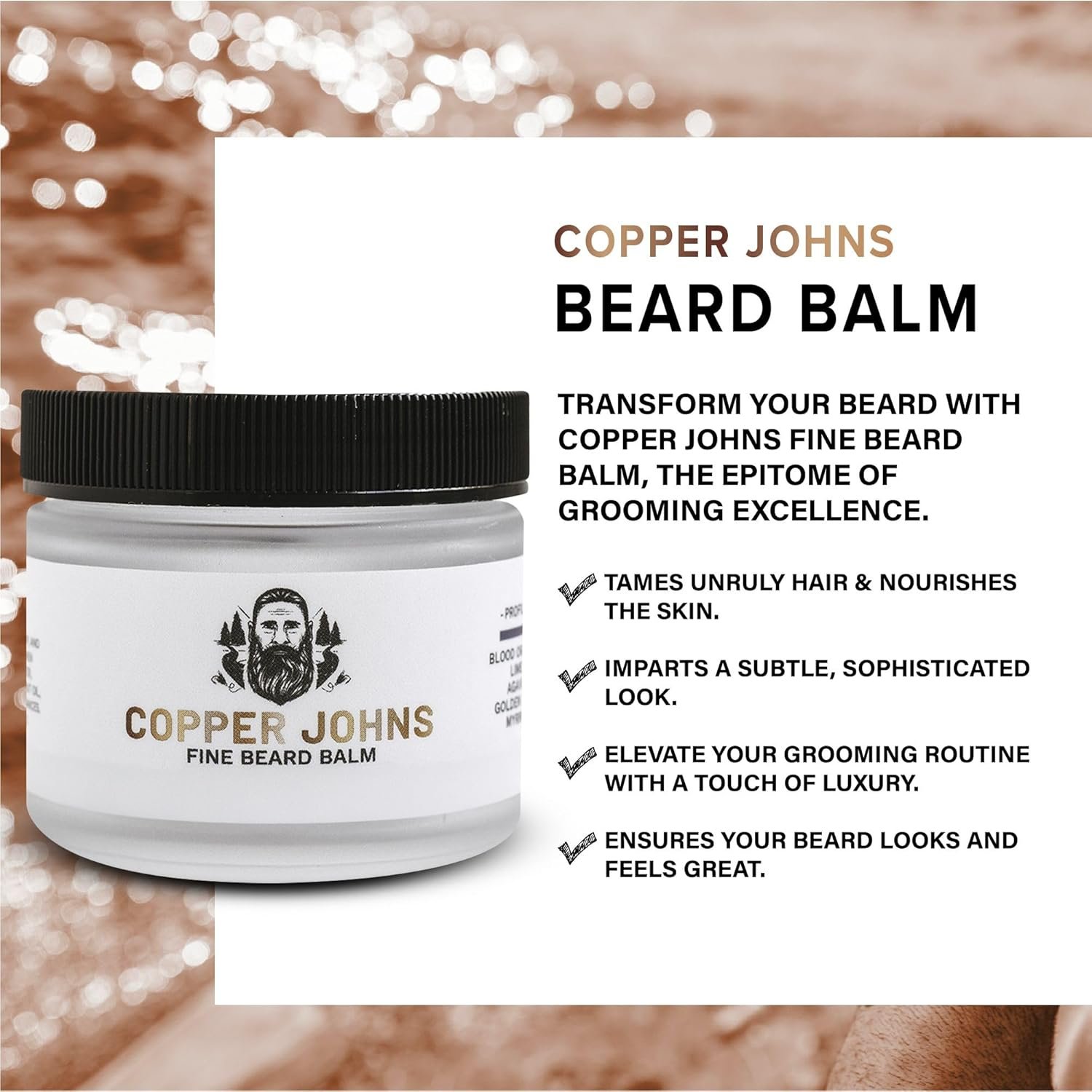 Natural Beard Balm for Men, Medium to Firm Hold & Seals in Moisture with Shea Butter, Jojoba Oil, & Sea Minerals, The Hunt-Unscented, 2 oz - Image 3