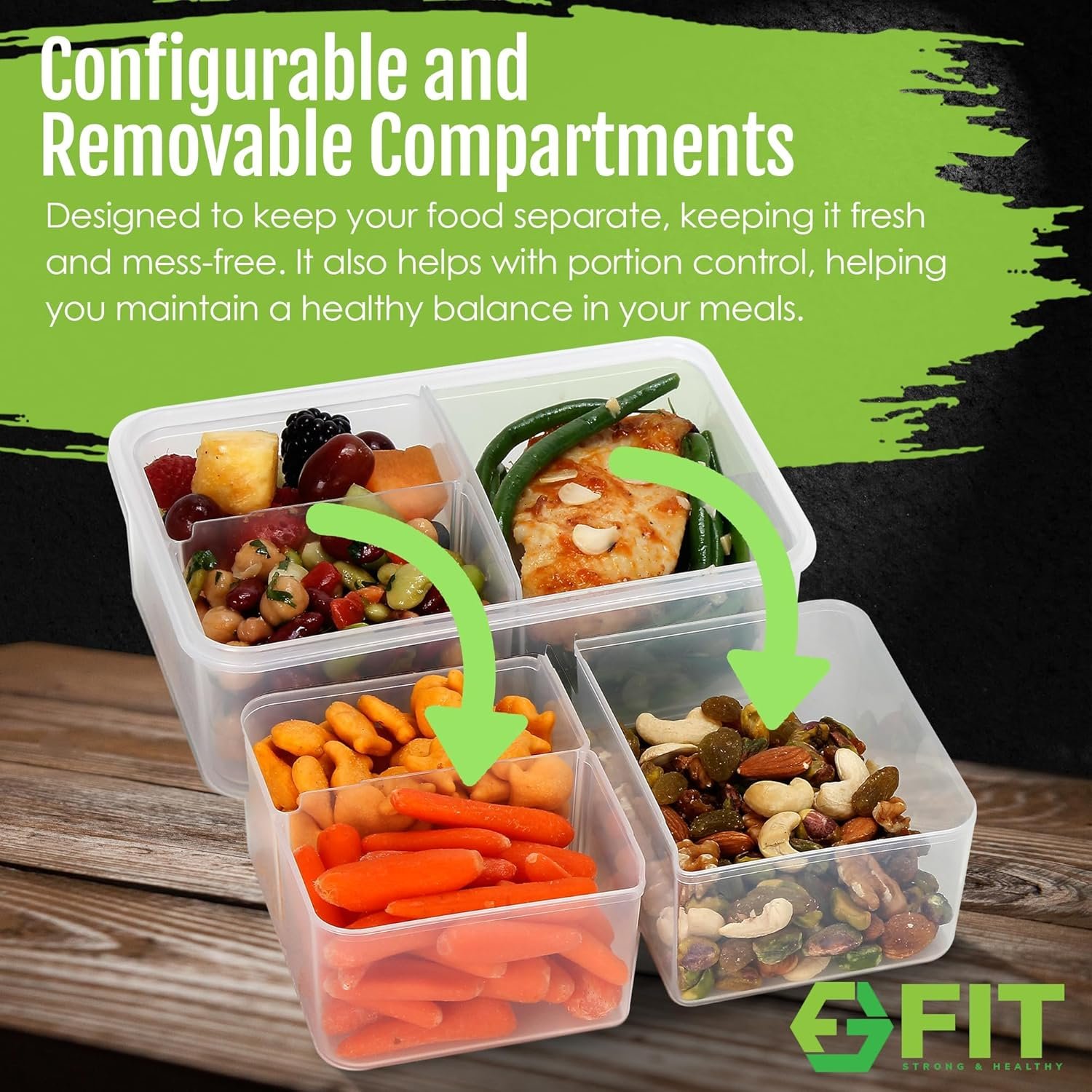 Bento Box for Kids Lunch Containers for Adults (3 Pack, 39 oz) - 3 Compartment Meal Prep Containers with Lids - Microwave, Freezer & Dishwasher Safe, Leakproof Reusable Food Prep Containers, Lunch Box - Image 5