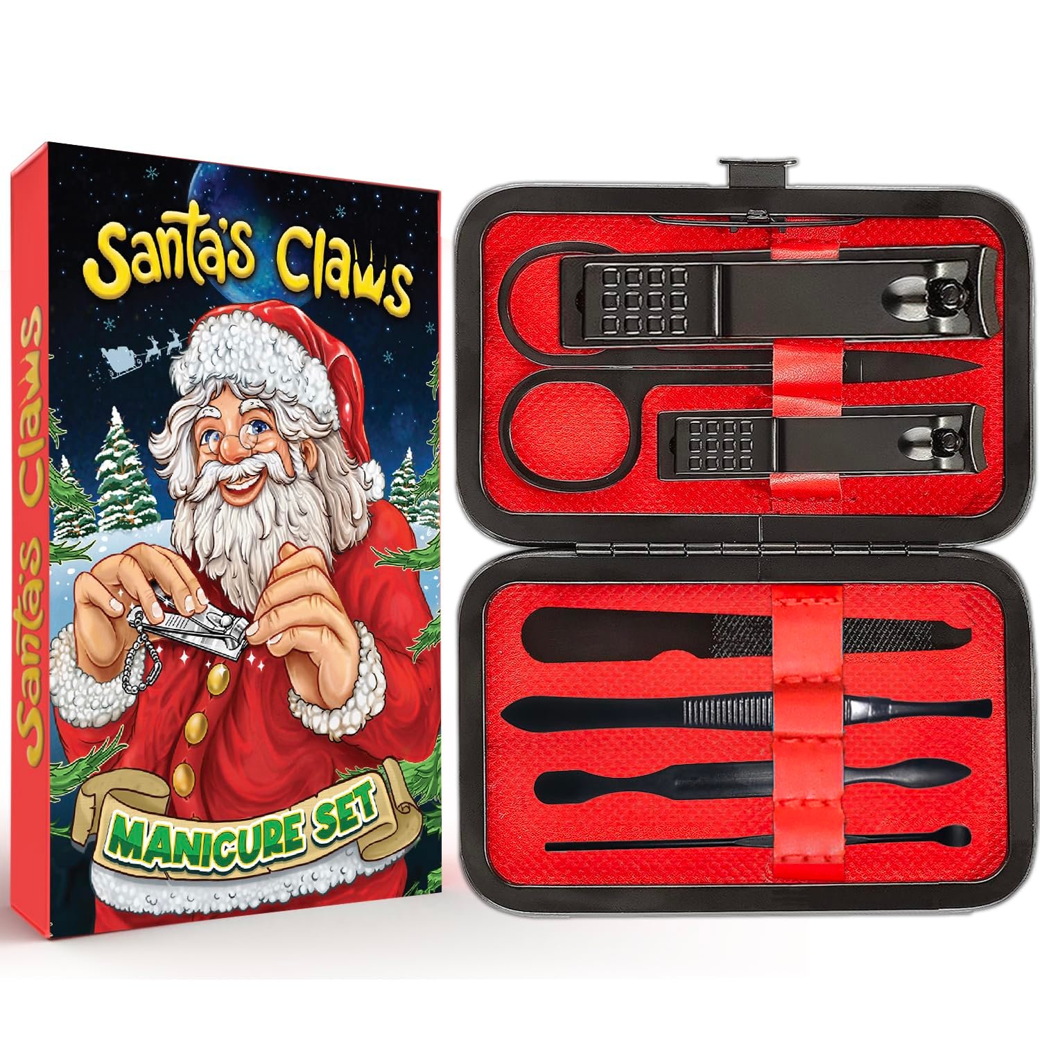 Manicure Set 8 In 1 - Christmas Stocking Stuffers for Men, Funny Christmas Gifts Box, Unique Womens Stocking Stuffers Teen Girls Boys Mom Dad Gift for Him Her Nail Clipper Kit Teenagers Wife Boyfriend - Image 2