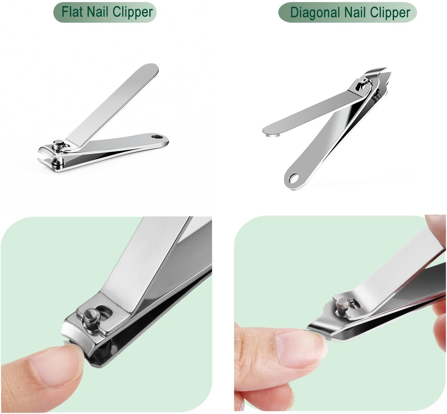 Manicure Set for Men & Women, 5 Piece Nail Care Kit, Portable Nail Clippers for Travel Stainless Steel Nail Tools with Red Case Suitable for Home, Office, Outdoor Travel Kit - Image 4