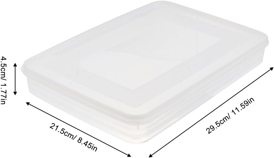 HOMSFOU 2pcs Dumpling Box Containers for Fridge Large Plastic Container Flat Storage Bins Stackable Food Storage Containers Refrigerator Box Dumpling Case Kitchen Supply Dumpling Tray - Image 3