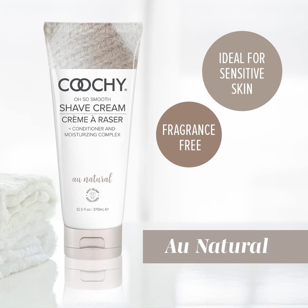 Coochy Intimate Shaving Cream | Shave Conditioner & Moisturizer for Face & Body | Ideal for Sensitive Skin Care, Anti-Bump | Au Natural, 12.5 oz - Image 4