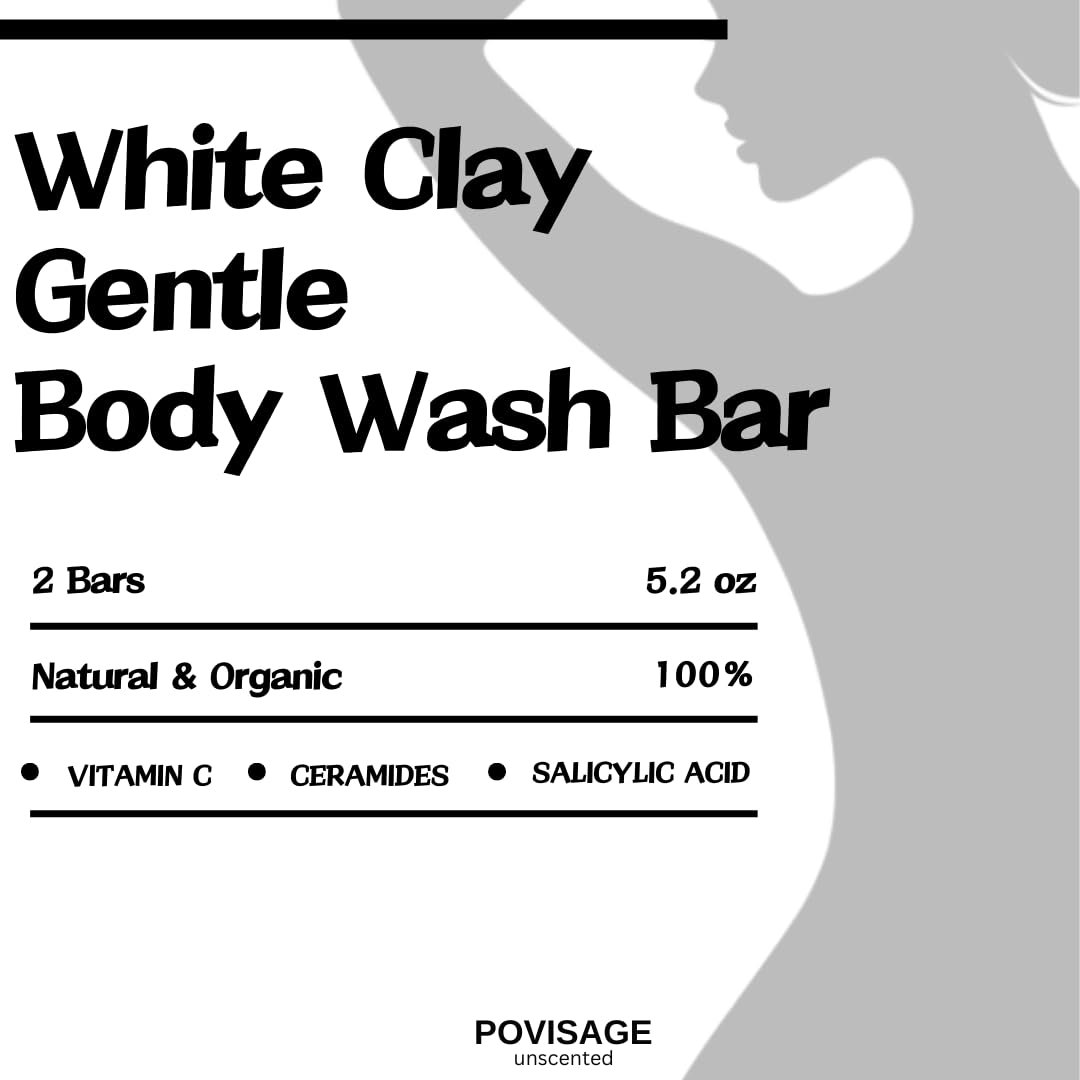 Unscented Body Bar Soap for Women with Oily Skin – White Clay, Salicylic Acid, Ceramides & Vitamin C for Gentle Cleansing – 2 Bars - Image 7