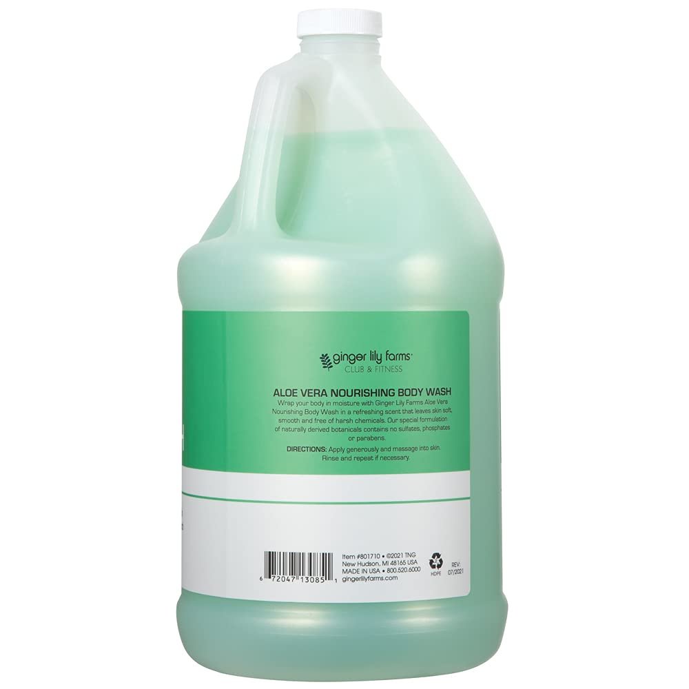 Ginger Lily Farms Club & Fitness Nourishing Body Wash, 100% Vegan & Cruelty-Free, Bath & Shower Gel for Men and Women, Aloe Vera Scent, 1 Gallon (128 fl. oz.) Refill - Image 3