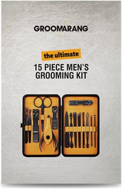 Stainless Steel Mens Manicure & Pedicure Kit (15 Pieces) - Professional Male Nail Care Grooming Set with Nail Care, Toenail Clippers, Scissor, Cuticle Trimmer & Luxurious Travel Case - Image 9