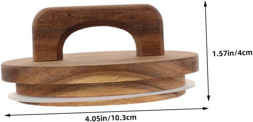 Zerodeko 2pcs Wooden Jar Lids with Silicone Seal Airtight Food Storage Lids for Glass Jars Acacia Wood with Handle for Crafts Kitchen Organization - Image 9