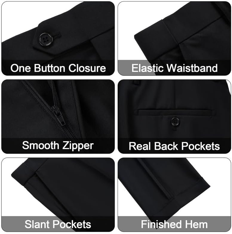 MAGE MALE Men's 3 Piece Suit One Button Slim Fit Formal Wedding Prom Tuxedo Suits Party Dinner Blazer Vest Pants Set - Image 5