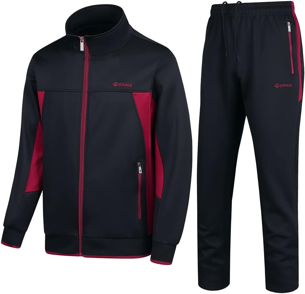 Men's Casual Athletic Tracksuit Long Sleeve Sweatsuit Set Full Zip Running Jacket and Pants 2 Piece Outfits - Image 2
