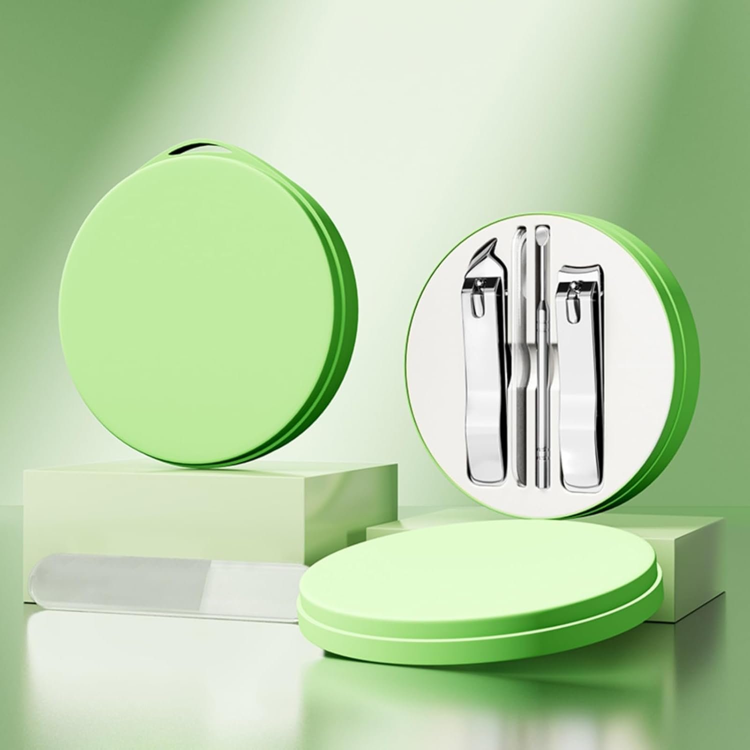 Manicure Set for Men & Women, 4 Piece Nail Care Kit, Portable Grooming Kit for Travel, Stainless Steel Nail Tools with Mint Green Case Suitable for Home, Office, Outdoor Travel Kit - Image 9