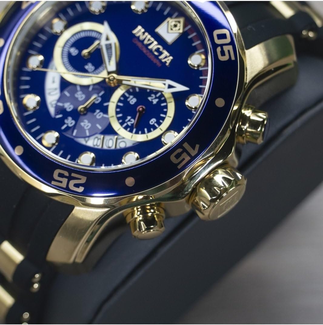 Invicta Men's 6983 Pro Diver Collection Chronograph Blue Dial Black Polyurethane Watch - Image 9