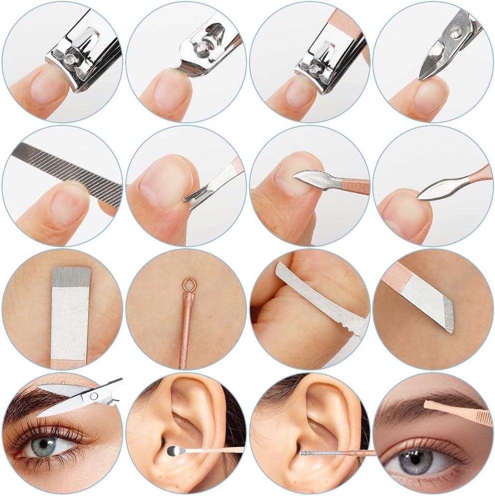 Nail Set,Toenail Clippers,Nail Kit for Beginners with Everything,Nail Scissors,Nail Clippers for Seniors,Manicure and Pedicure Kit,Nail Care Kit,Manicure Set Women,Tweezers for Men,Metal Nail File - Image 5