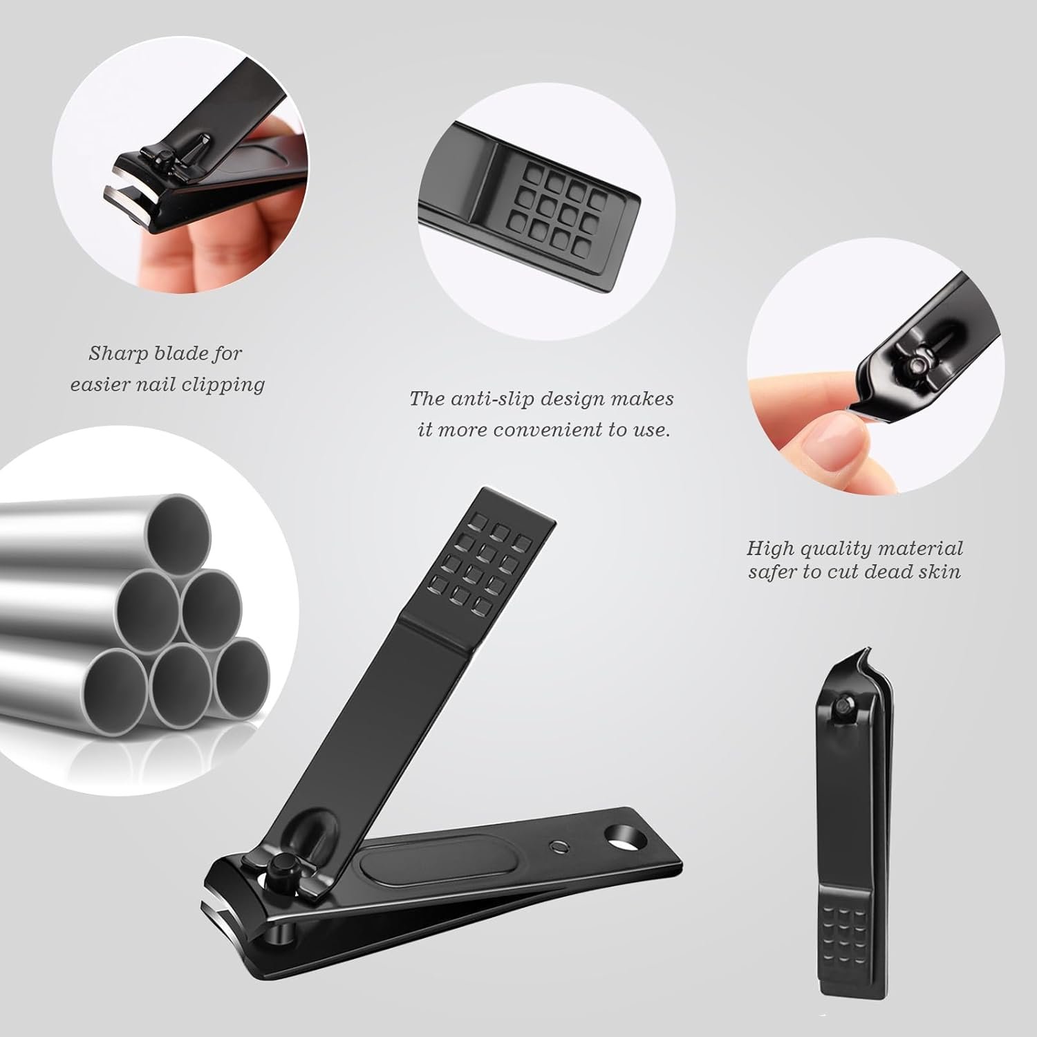 Manicure Pedicure Set Personal Care Nail Clipper Kit 7 PCS Manicure and Pedicure Kit Nail Care Kit for Men Suitable for Travel(Black) Present for Men Husband Boyfriend Parent - Image 6