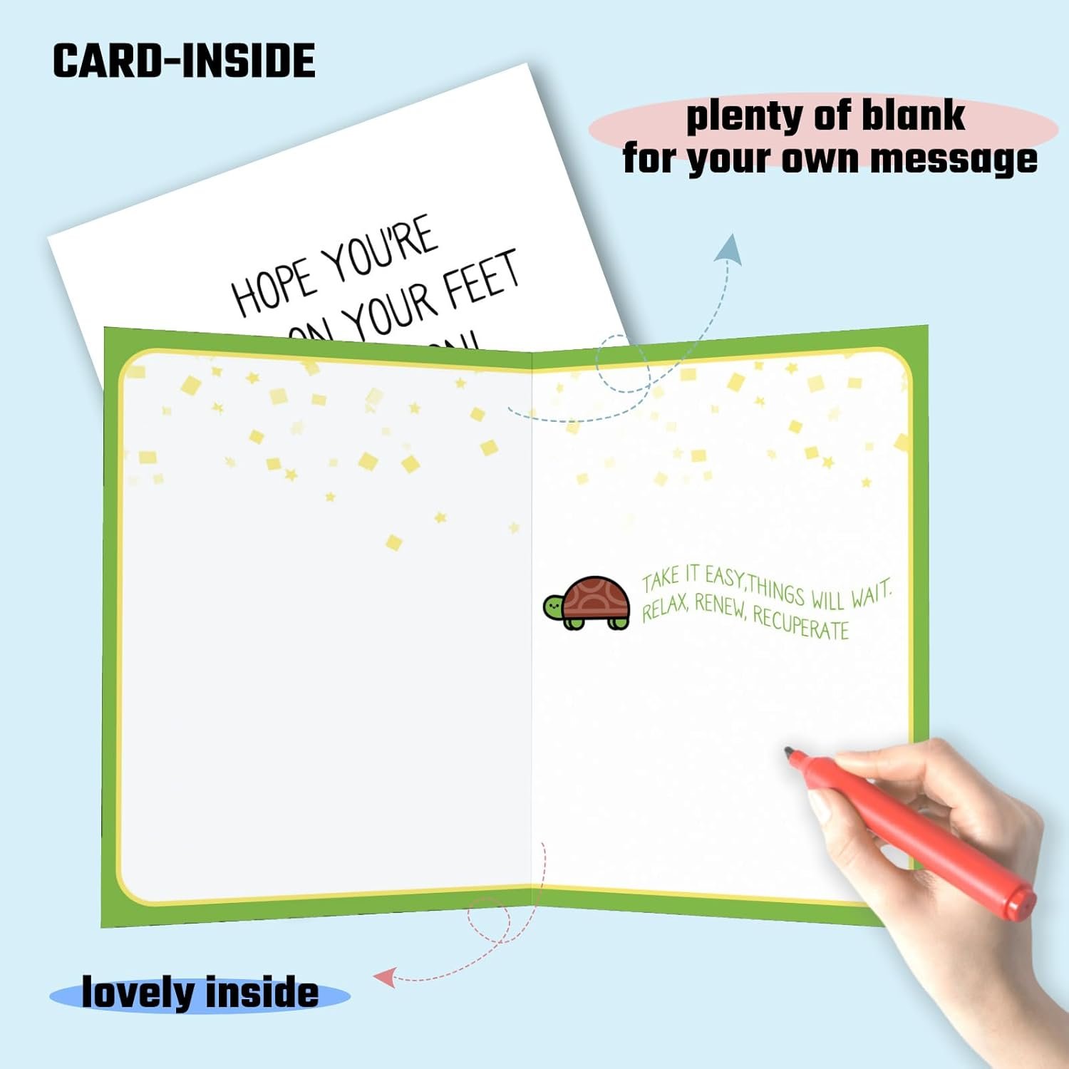 Funny Get Well Cards - Get Well Soon Card - After Surgery Recovery Gifts for Women Men - Feel Better Gifts for Him Her Friends B - Image 3