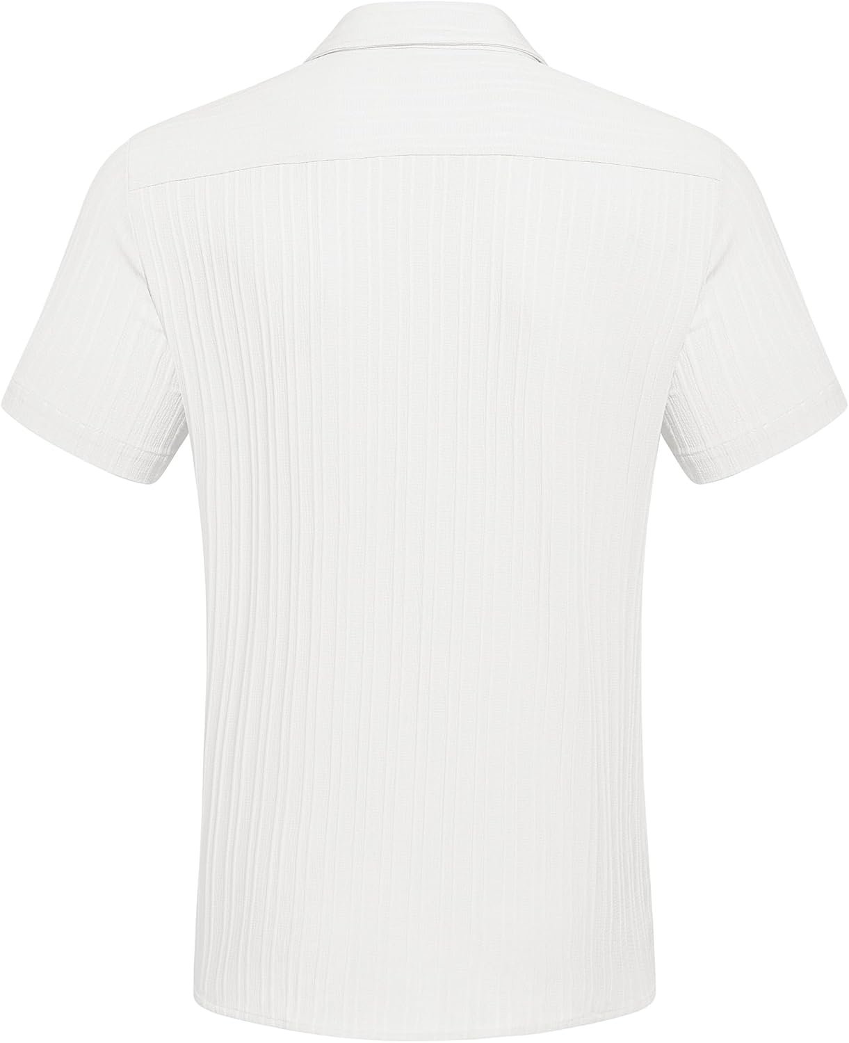 COOFANDY Men's Casual Button Down Shirts Short Sleeve Textured Summer Beach Shirt with Pocket - Image 7