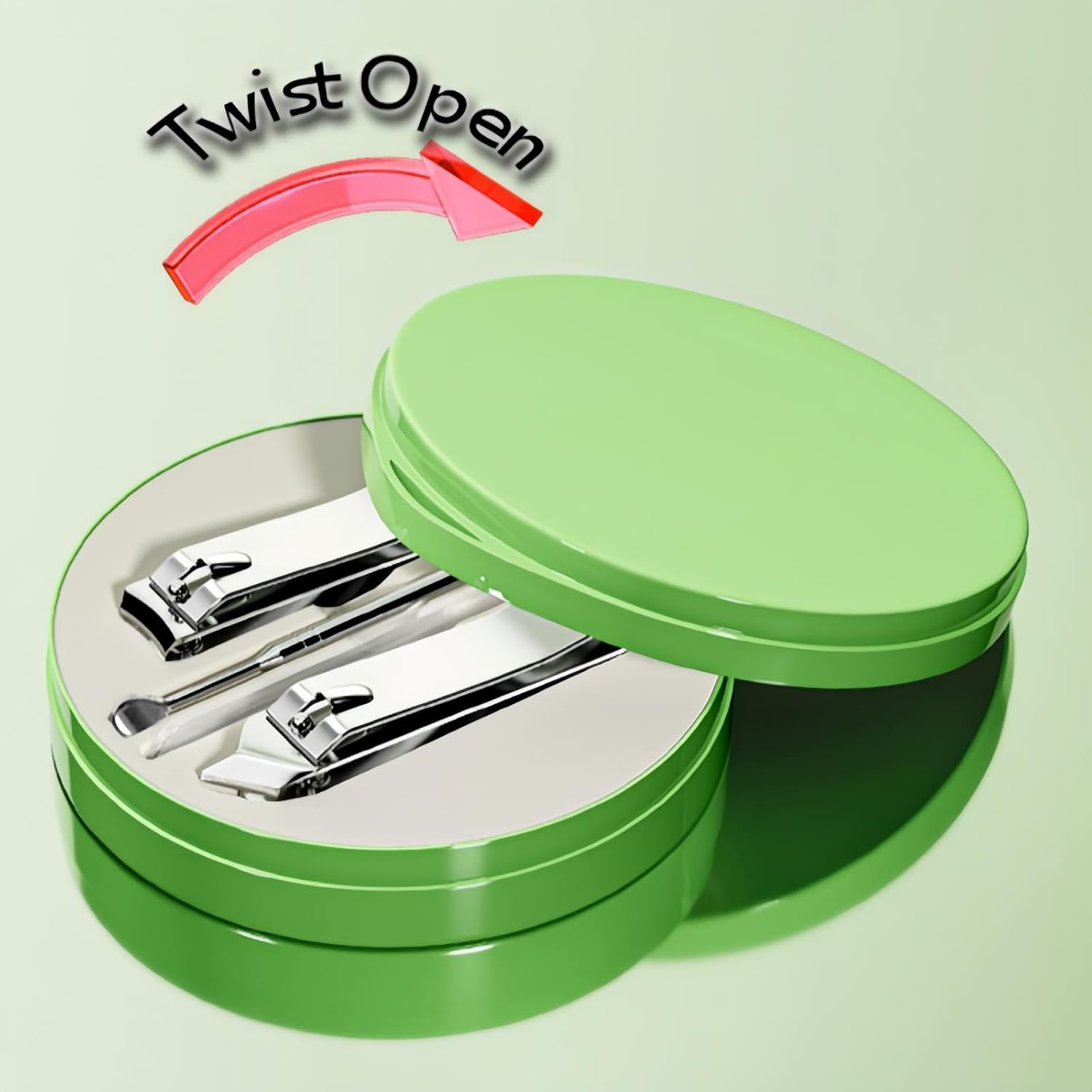 Manicure Set for Men & Women, 4 Piece Nail Care Kit, Portable Grooming Kit for Travel, Stainless Steel Nail Tools with Mint Green Case Suitable for Home, Office, Outdoor Travel Kit - Image 6