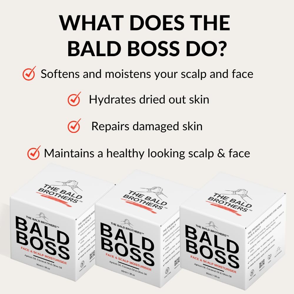 The Bald Brothers Bald Head Care with Apricot Seed Oil | Face & Scalp Moisturizer | Protects, Hydrates, Vegan, No Grease, Matte | Bald Head Moisturizer | No Fragrance | 90 Day Supply | 3oz - Image 4