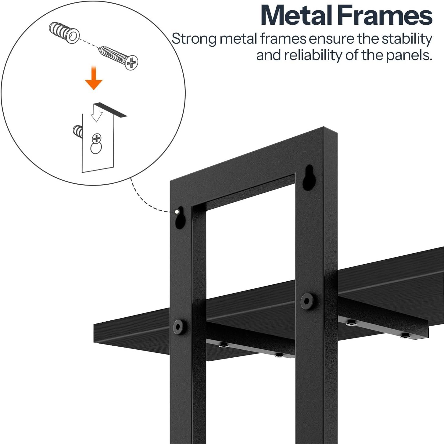 HOOBRO Floating Shelves, 15 Inch Wall Shelf Set of 2, Wall Mounted Storage Shelves 2-Tier, Hanging Bathroom Shelves, for Living Room, Bedroom, Bathroom, Kitchen, Black BK32BJ01 - Image 8