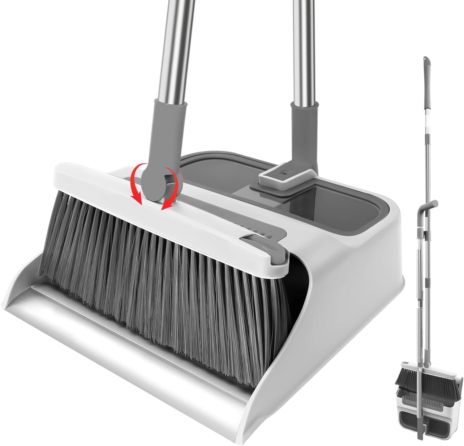 Broom with Dustpan Combo Set,51” Adjustable Long Handle,Broom and Dustpan,Durable & Versatile,All-in-One Effortless Cleaning for All Floors - Image 2