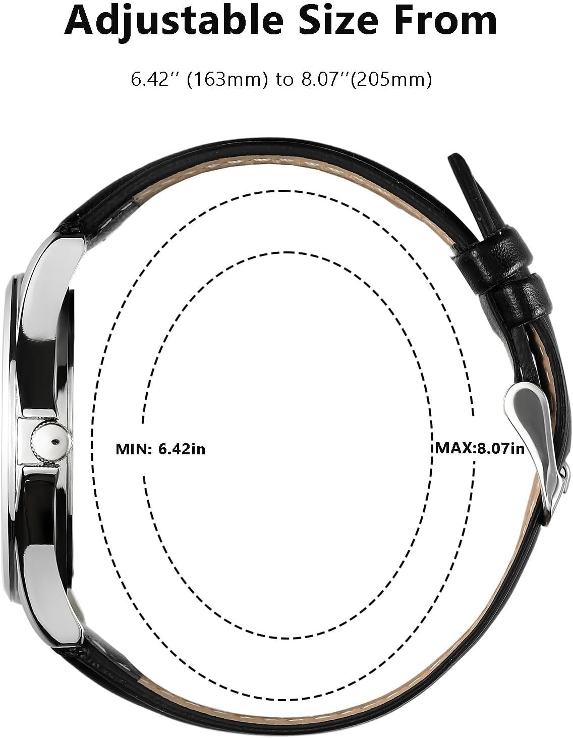 Analog Wrist Watch for Men Women-38mm Rugged Slim Watches, Men's Everyday Leather Band Classic Wristwatch - Image 4