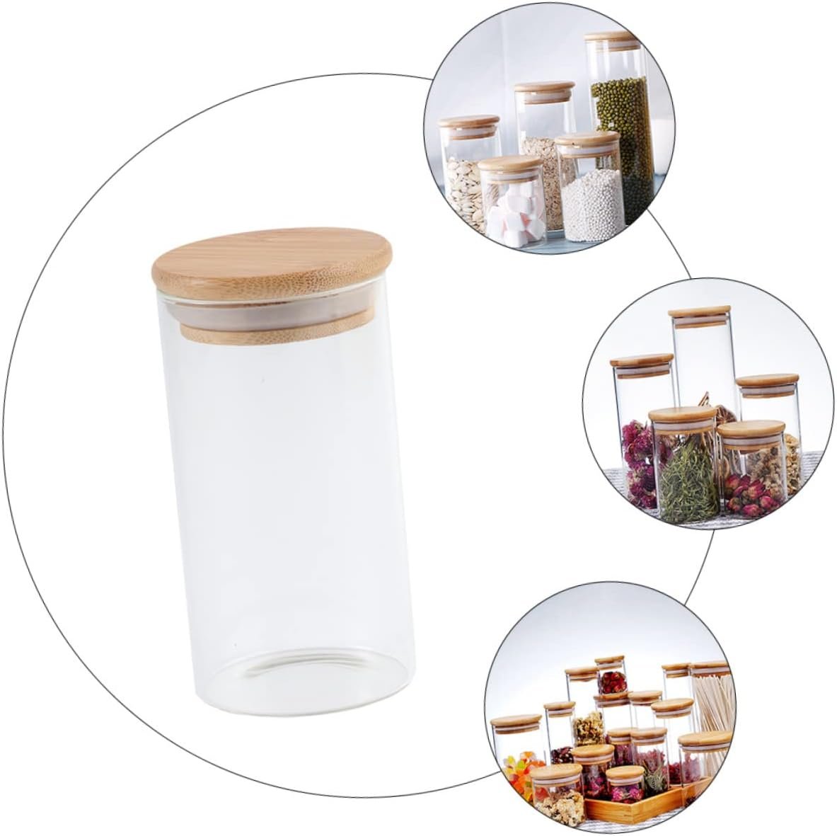 Luxshiny Glass Sealed Jar Set 350ml Storage Jars Clamp Lids for Airtight Storage of Cereals Tea Nuts - Image 7