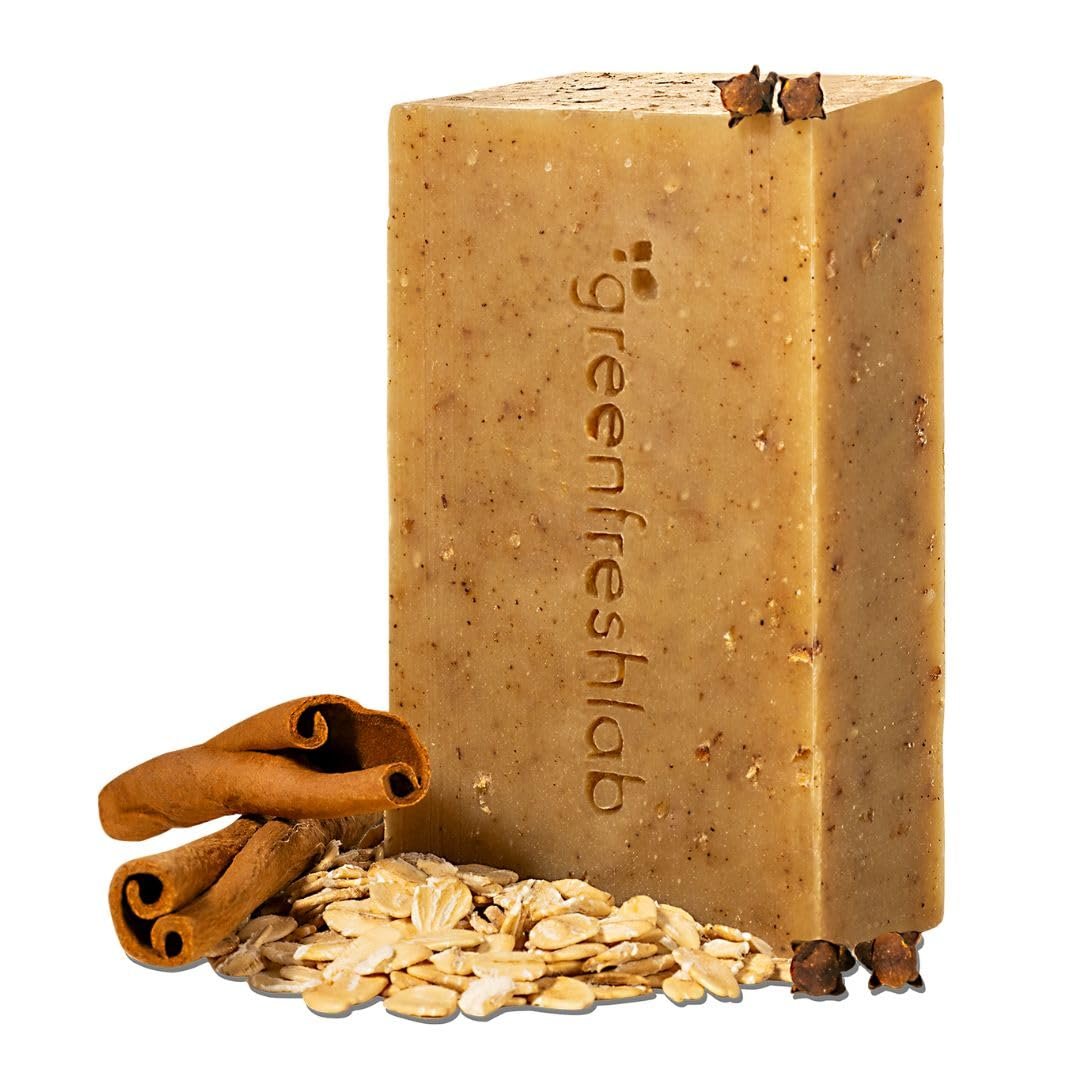 Clove & Cinnamon Exfoliating Soap Bar, Moisturazing and Gentle Cleansing Scrub for Men or Women with Organic Oatmeal, Vegan, All-Natural, Organic Oils, Vegan & Chemical-Free, 4 oz - Image 2