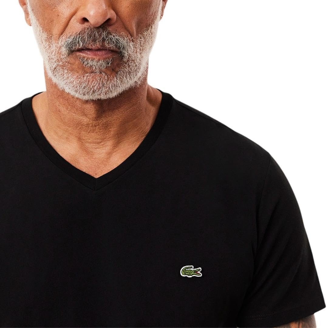 Lacoste Men's Legacy Short Sleeve V-Neck Pima Cotton Jersey T-Shirt - Image 3