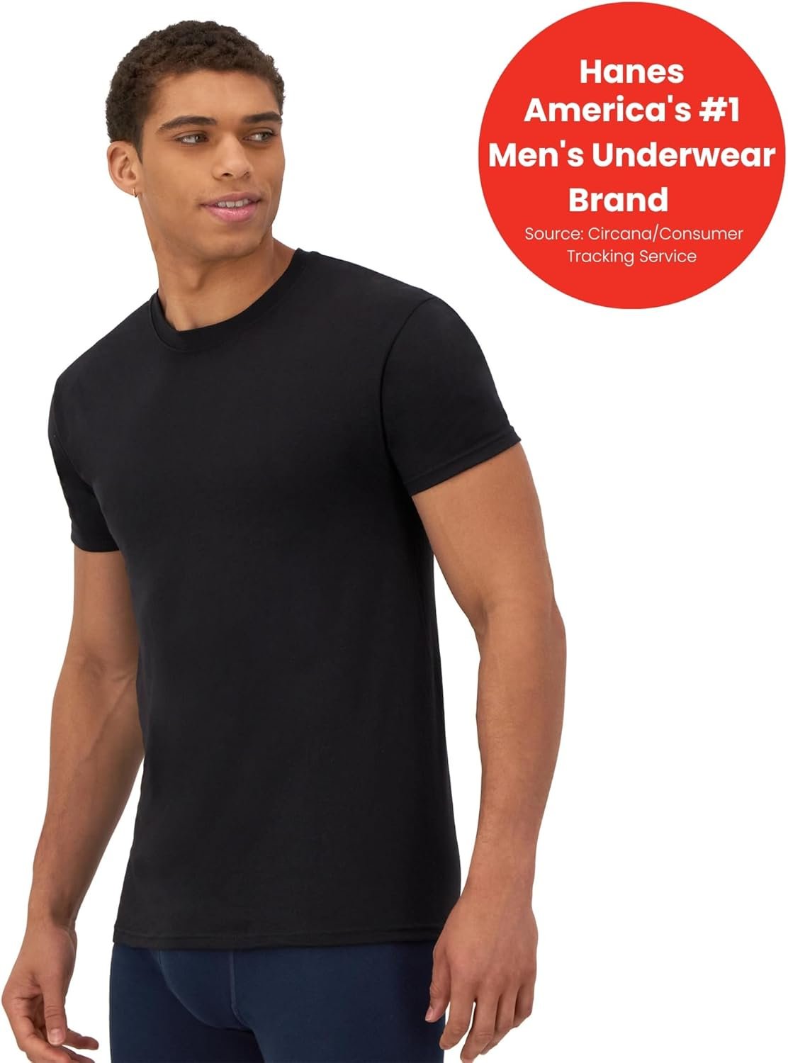 Hanes Men's Fresh Iq Slim Fit Crew Undershirt, 4-pack - Image 3
