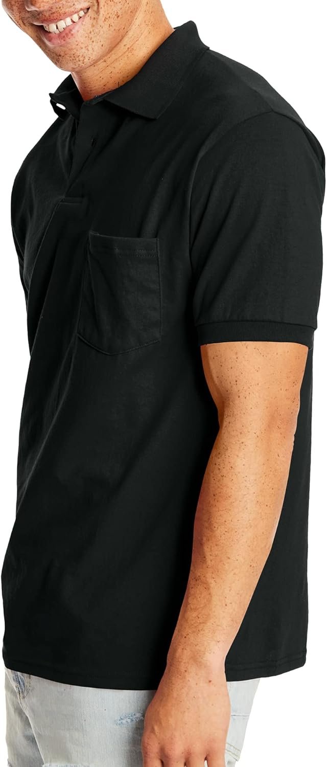 Hanes Men's Short-Sleeve Jersey Pocket Polo (Pack of 2) - Image 5
