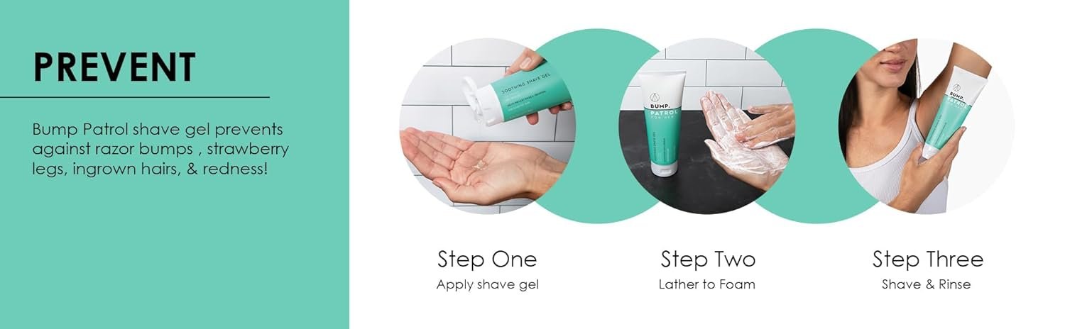 Bump Patrol For Her Soothing Shave Gel for Women - Prevents Razor Burn & Razor Bumps, Soothing Aloe Vera & Menthol for Bikini Area, Underarms, & Legs, Sensitive Skin - Rose & Lavender Scent - 6 Fl Oz - Image 4