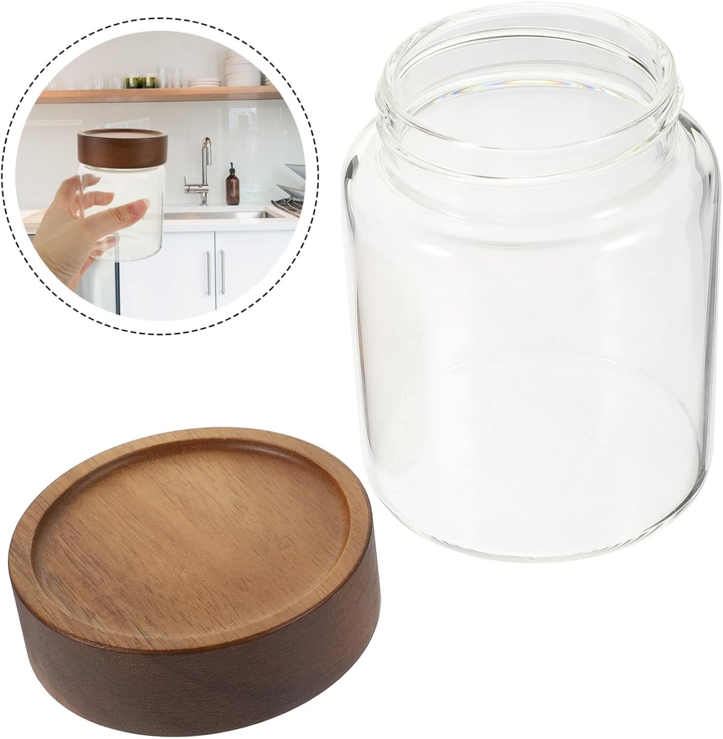 PRETYZOOM Sturdy Glass Coffee Bean Storage Jar 350ml Airtight Canister Snack Storage Bottle Food Holder for Kitchen - Image 6