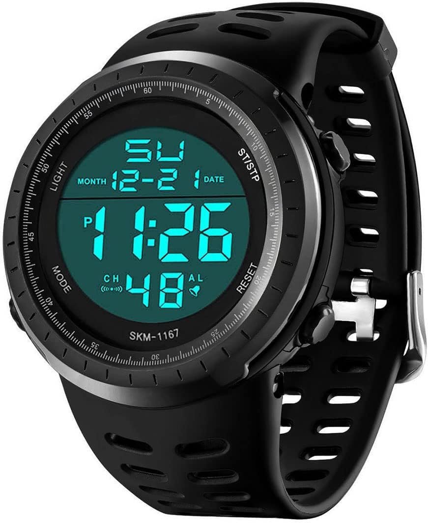 LYMFHCH Men's Digital Watch, Sports Waterproof Military Watches for Men LED Casual Stopwatch Alarm Tactical Army Watch - Image 2