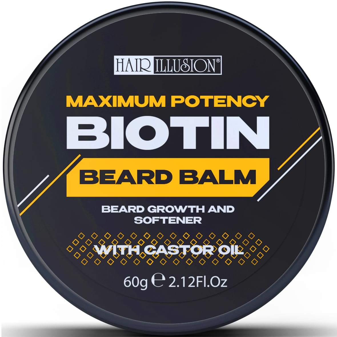Hair Illusion MAXIMUM POTENCY BIOTIN Beard Balm For Beard Growth And Softening, Black - Image 2