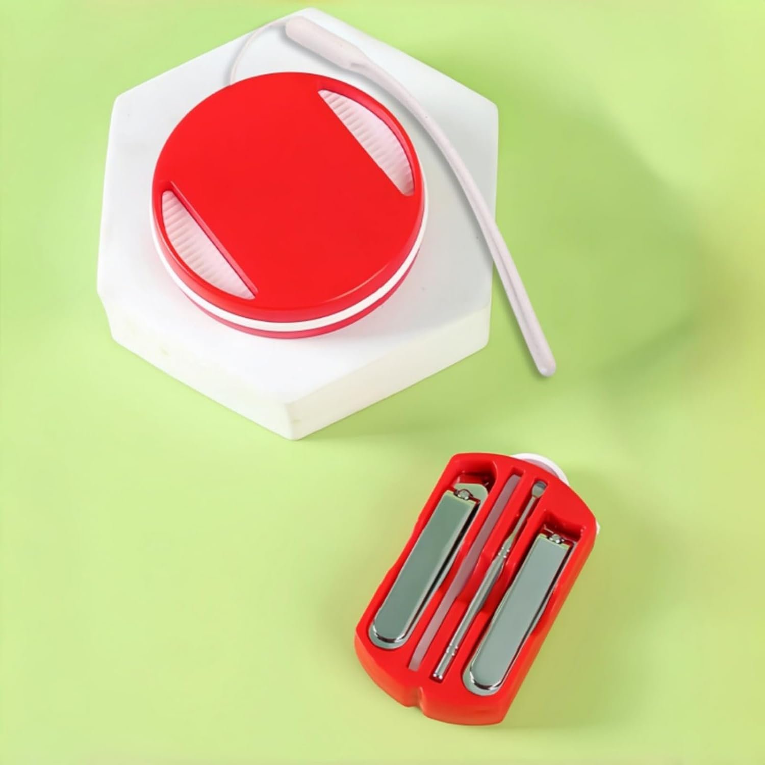 Manicure Set for Men & Women, 5 Piece Nail Care Kit, Portable Nail Clippers for Travel Stainless Steel Nail Tools with Red Case Suitable for Home, Office, Outdoor Travel Kit - Image 7