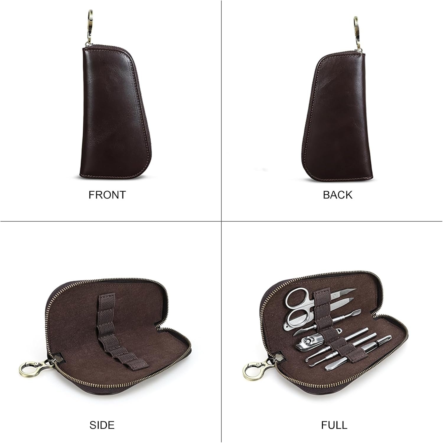 Full Grain Leather Manicre Set Case Travel Nail Clipper Pouch Empty for Men Personal Tools Pouch By Handmade (Case Only) - Image 8