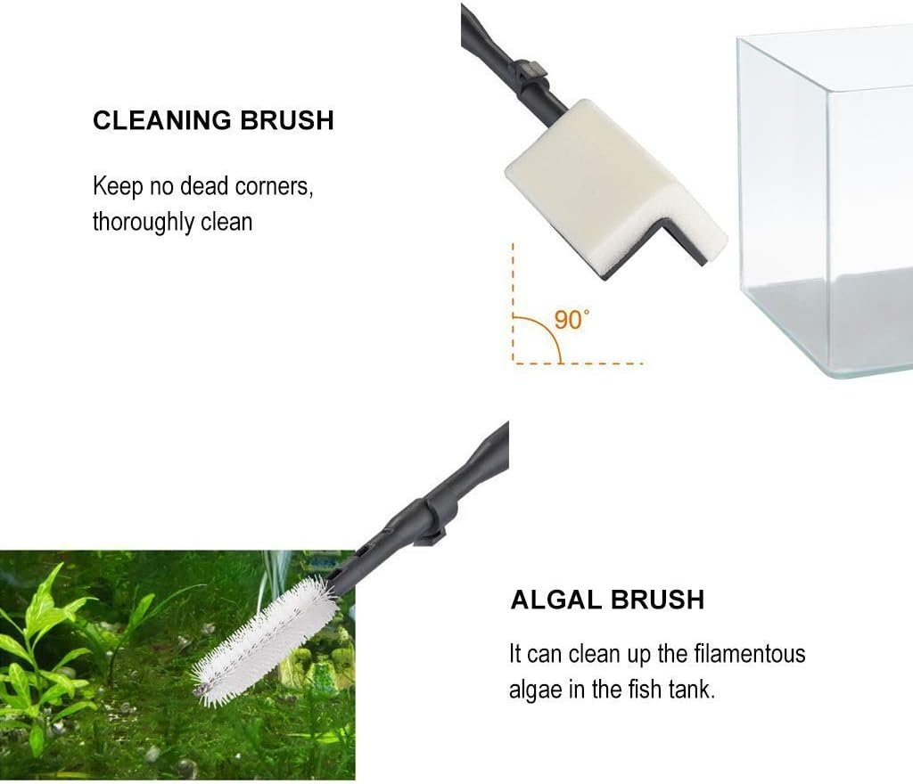 UPETTOOLS Aquarium Clean Tool 6 in 1 Fish Tank Cleaning Kit Algae Scraper Scrubber Pad Adjustable Long Handle Fish Tank Brush Cleaner Set - Image 6