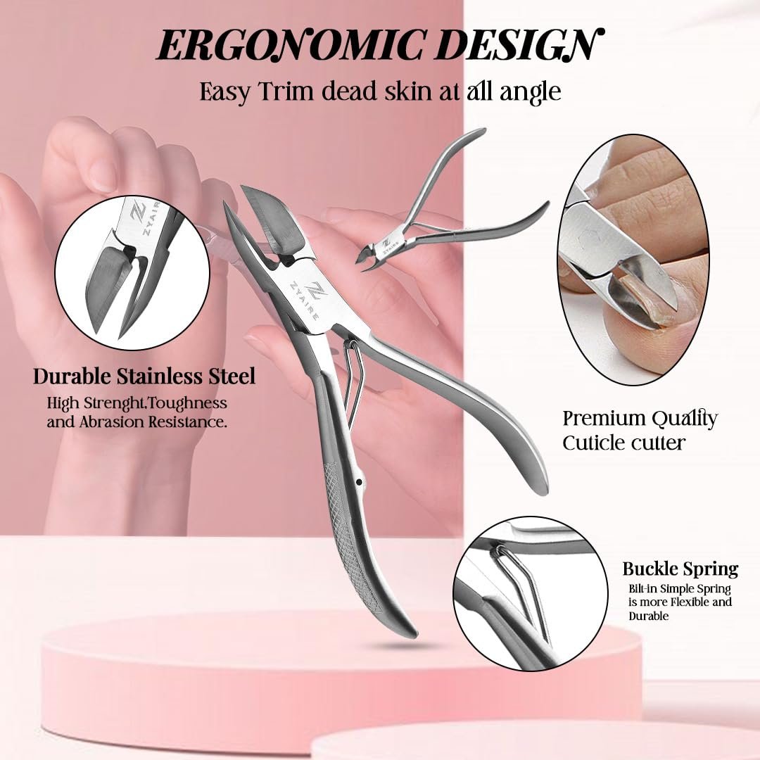 Manicure Pedicure Set - 10-in-1 Stainless Steel Grooming Kit, Personal Care Tools, Nail Nipper, Cuticle Cutter, Scissors, Tweezers, Blackhead Remover, Nail File & Case (Black) - Image 7