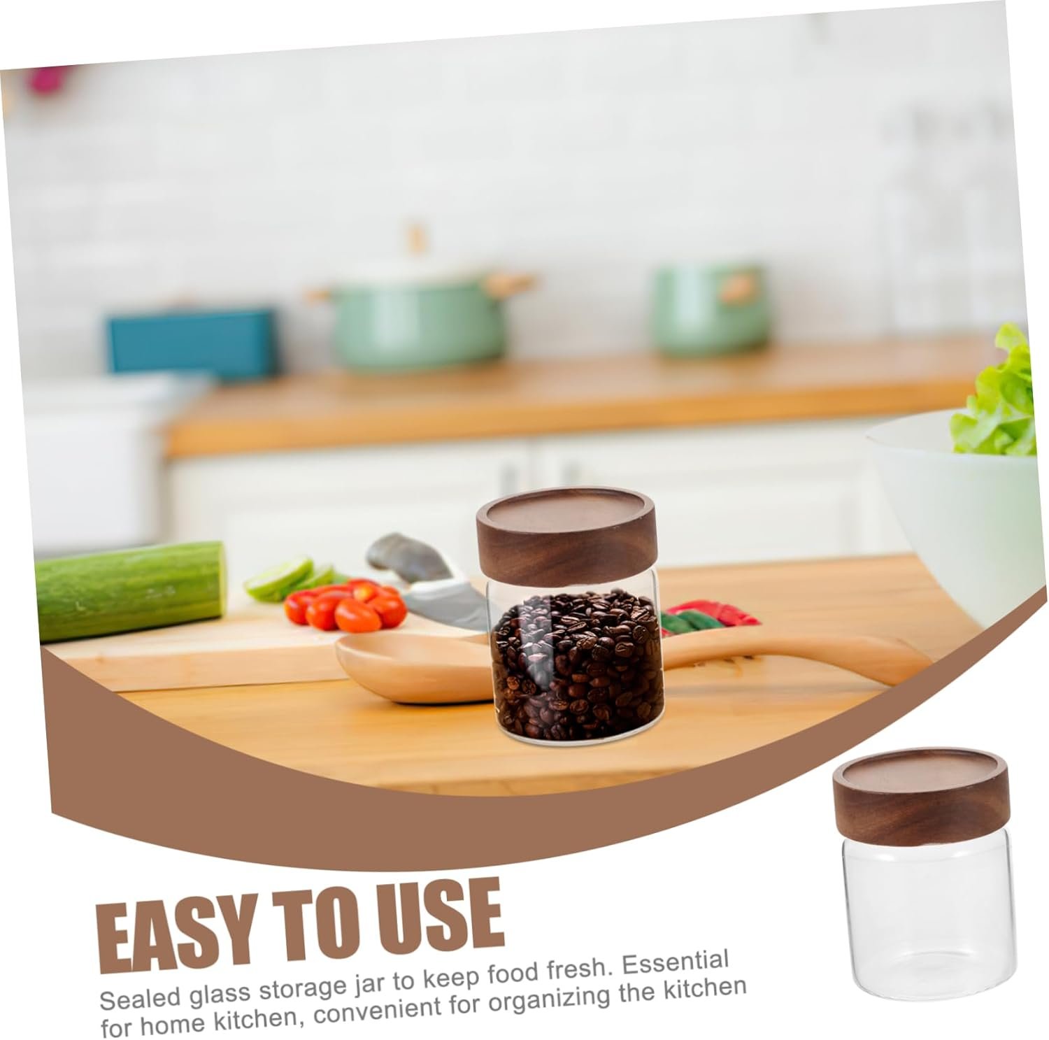 Airtight Glass Storage Jar with Lid Transparent Canister for Coffee Beans Dry Foods and Pantry Organization High Borosilicate Glass Design - Image 8