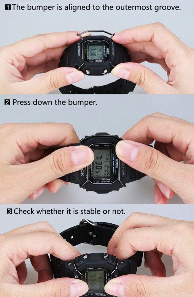 Anti-Scratch Protective Bumper for Casio G-Shock GA100 110 120 140 Series,Stainless Steel Protector Wire Guard Cover for Casio G-Shock GA100 110 120 140 (Blue) - Image 5