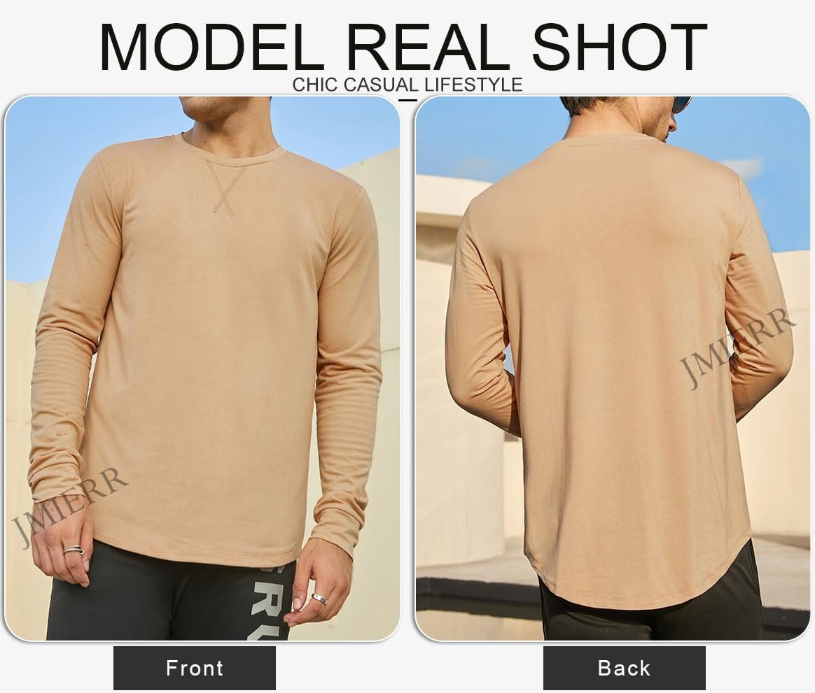 JMIERR Mens 3 Pack Cotton Hipster Hip Hop Longline Crewneck T-Shirt - Image 5