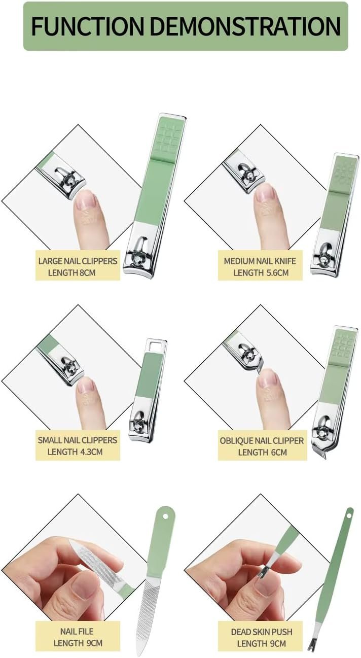 Professional Nail Clippers Kit 22-Piece – Stainless Steel Manicure Kit for Men & Women, Nail Care Set with Pedicure Tools, Toe Nail Clippers, Travel Manicure Kit - Image 6