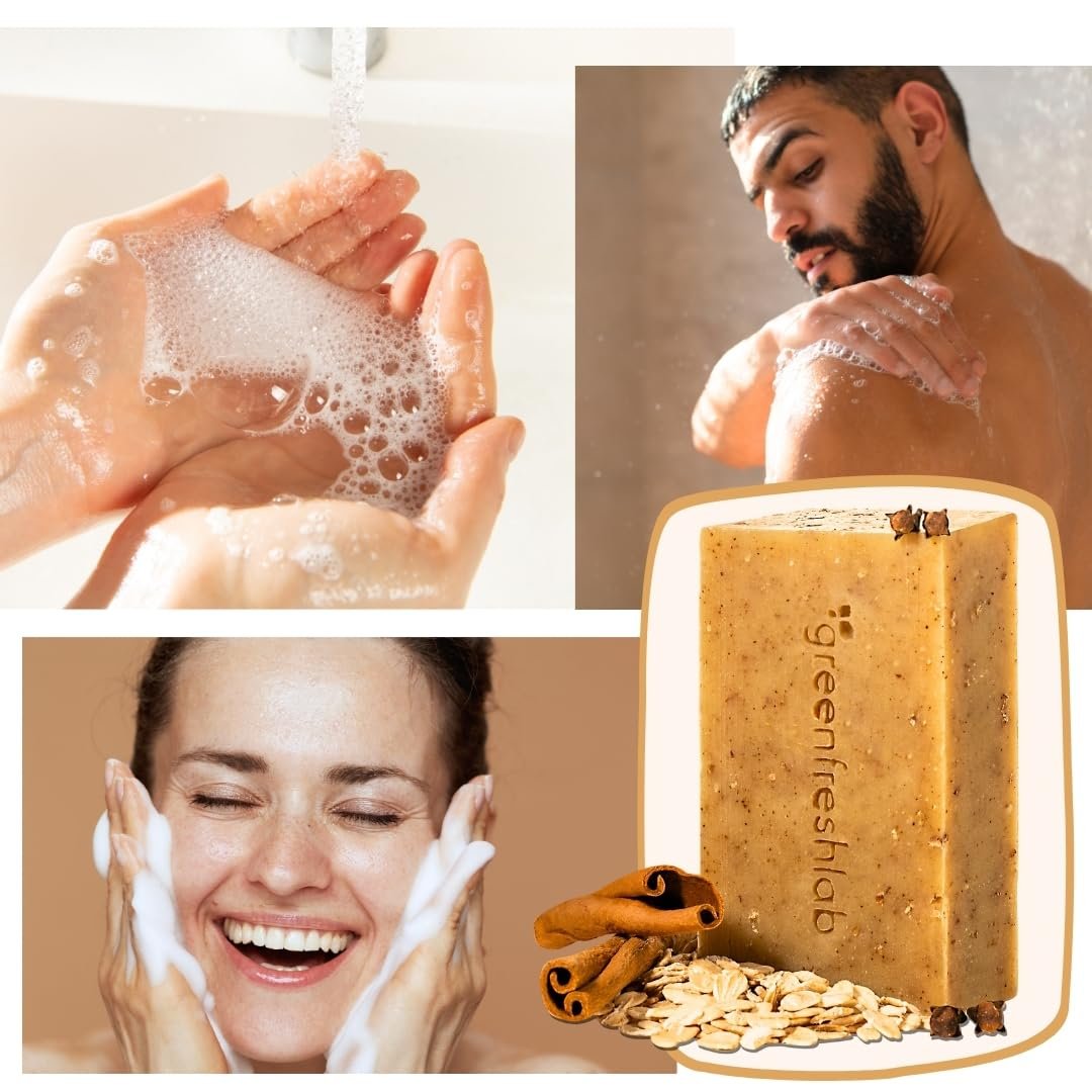 Clove & Cinnamon Exfoliating Soap Bar, Moisturazing and Gentle Cleansing Scrub for Men or Women with Organic Oatmeal, Vegan, All-Natural, Organic Oils, Vegan & Chemical-Free, 4 oz - Image 7